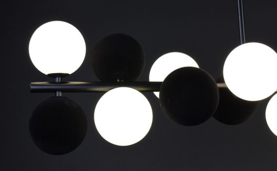 Люстра стельова на 11 лампочок 27721 Чорний 35-65х23х120 см. | Зображення 5