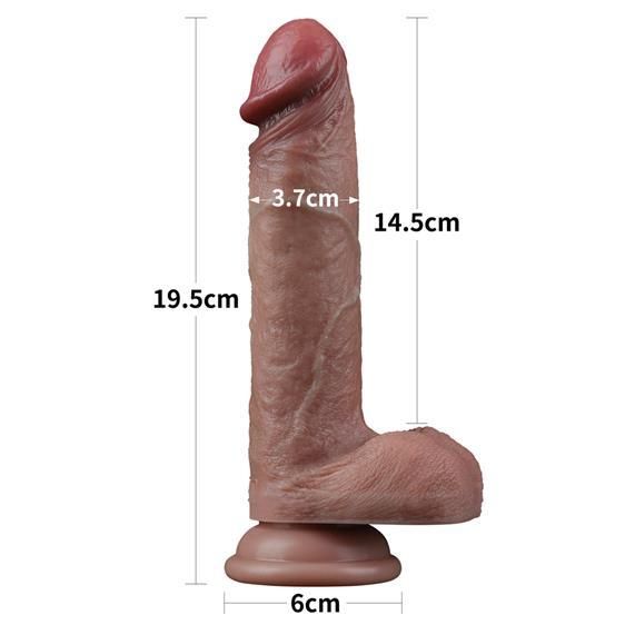 Фалоімітатор - Dual-Layered Silicone Cock 7.5" Brown #1 Sex Aura | Зображення 2