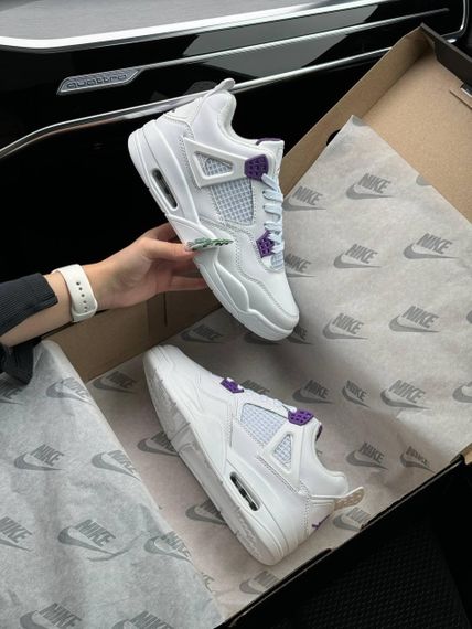 Зимові жіночі кросівки Air Jordan Retro 4 Fleece Termo  White Purple W , В'єтнам 40 25.5 | Зображення 6
