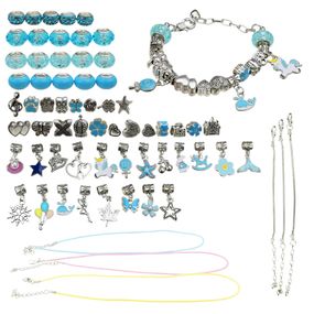 Набор для создания шарм-браслетов "Пандора" B4350(Blue) с подвесками