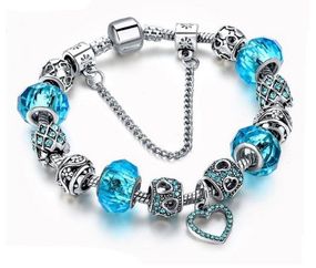 Женский браслет Primolux Heart с шармами - Blue