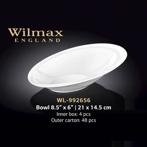 Салатник порцеляновий Wilmax (Вілмакс) 21x14.5 см (WL-992656) | Зображення 1