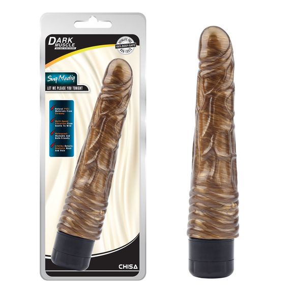 Вібратор Chisa Dark Muscle з хвилястою структурою біля основи для стимуляції клітора Sex Aura | Зображення 1