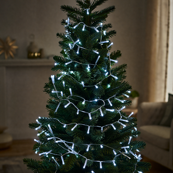 Новорічна гірлянда кімнатна нитка 18 м 180 LED білий провід Білий W180LED18MWW | Зображення 4