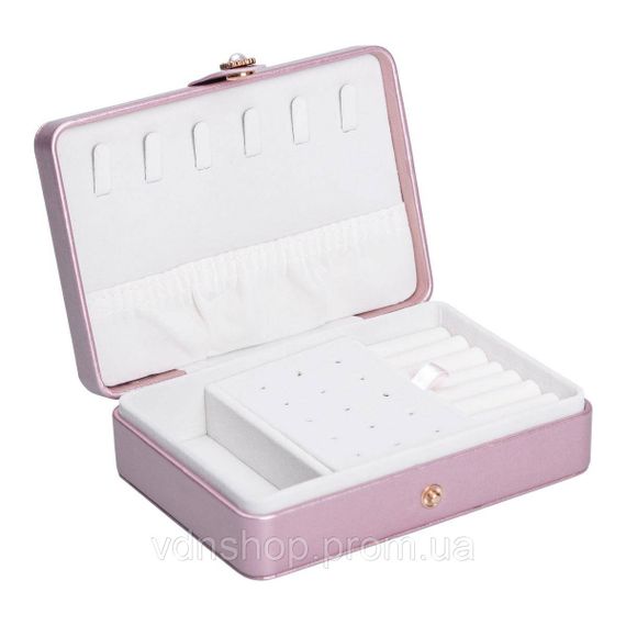 Скринька для прикрас з еко шкіри 16×11×4.7 см органайзер для ювелірних виробів HP-5-30PP | Зображення 1