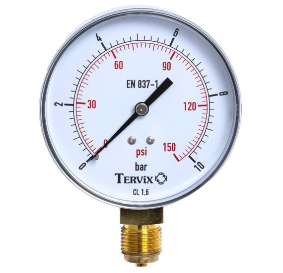 355313 манометр Tervix Pro Line 80 0-10 бар 1/2" рад.
