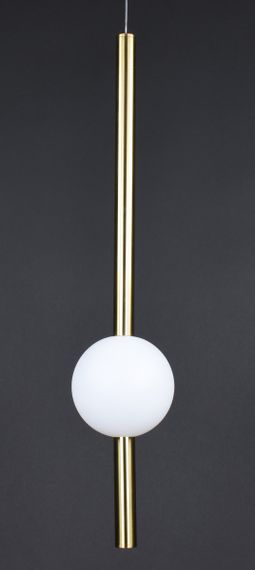 Люстра світлодіодна підвісна LED світильник для квартири на стелю лед 27832 Латунь 65-180х12х12 см. | Зображення 5