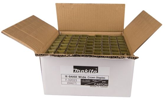 Скоби для степлера 25 х 25 мм 16GA Makita F-32023 (10000 шт) | Зображення 1