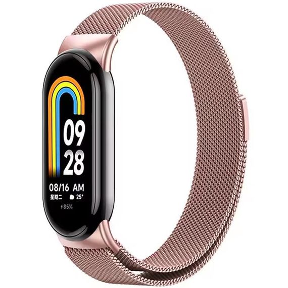Ремінець Milanese Loop New Design для Xiaomi Mi Band 8/9/10 Rose Pink