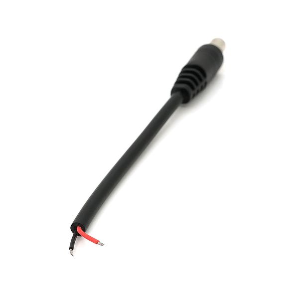 Роз'єм живлення DC-M (D 5,5x2,5мм) => кабель довжиною 10см blac, Black plug OEM Q1000 | Зображення 1