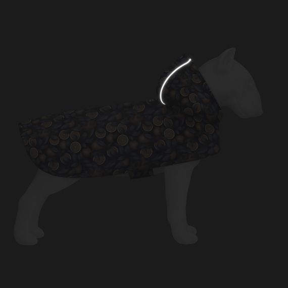 Дощовик-накидка з капюшоном для собак WAUDOG Clothes, малюнок "Апельсини",L, А 48-52 см, B 60-70 см, С 42-52 | Зображення 4