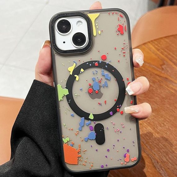 Чехол TPU+PC Flush with MagSafe для Apple iPhone 15 (6.1") Titanium black | Зображення 1