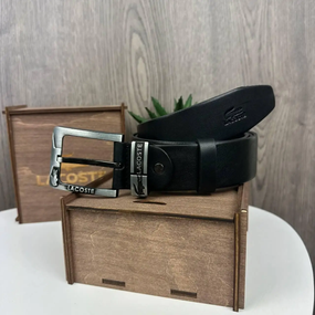 Ремінь чоловічий шкіряний класичний чорний пояс з натуральної шкіри (1787)