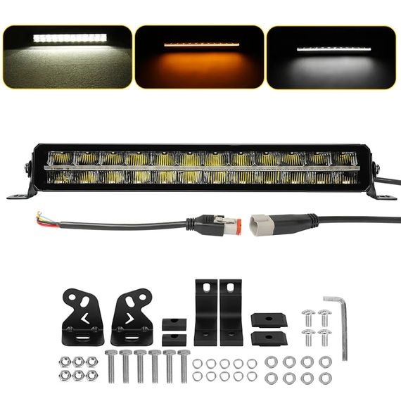 Світлодіодна балка (люстра) StarLight SL-3322 дальнє світло WHITE + DRL 90W 10500Lm 12/24V (57см) | Зображення 1