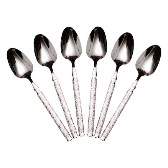Набір столових ложок 6 штук з нержавіючої сталі 21 (см) Срібло HP-8-33