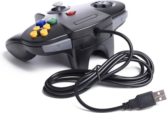 Контролер (2 шт) USB N64, дротовий геймпад для ПК [3D-аналоговий джойстик] для Windows PC, MAC, Linux, | Зображення 2