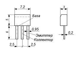 КТ361Б транзистор PNР (100мА 20В) (h21э: 50-350) 0,15W | Зображення 1
