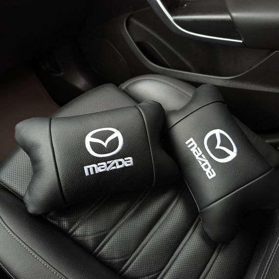 Декоративні подушки з логотипом Mazda, Подушки з логотипом від виробника під голову в машину WF-76 | Зображення 2