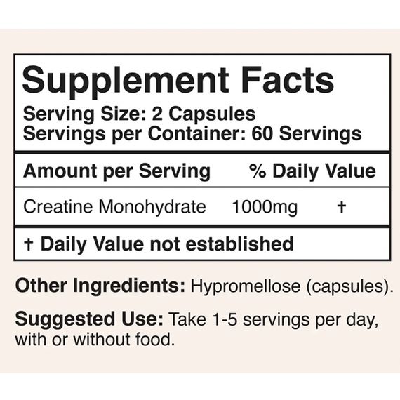 Креатин моногидрат Double Wood Creatine Monohydrate 500 mg 120 Caps | Зображення 1