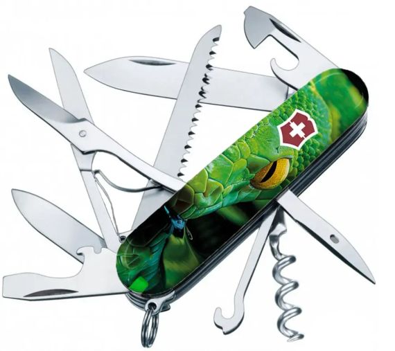 Ніж Victorinox Swiss Army Huntsman Zodiac. Зелена дерев’яна змія