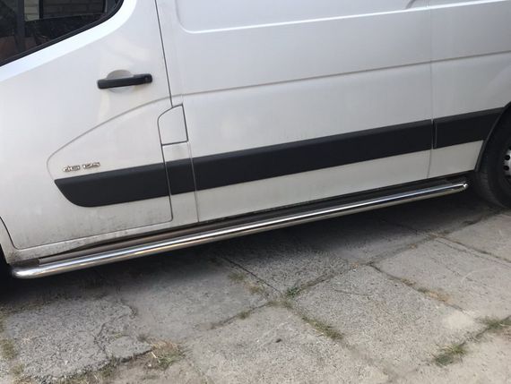 Боковые пороги Premium (2 шт., нерж.) 51 мм, средняя база для Renault Master 2011-2024 гг | Зображення 2