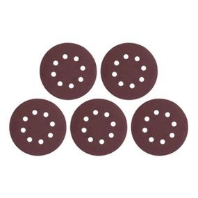 Круг наждаковий самоклейний 125 мм з отворами, папір класу С, К150, 5 од. INTERTOOL BT-0588