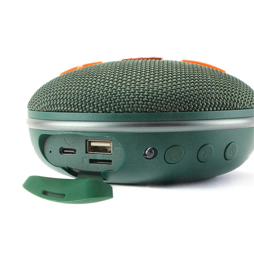 Портативная Bluetooth колонка TG648 с функцией громкой связи, радио, карабин, зеленая | Зображення 2