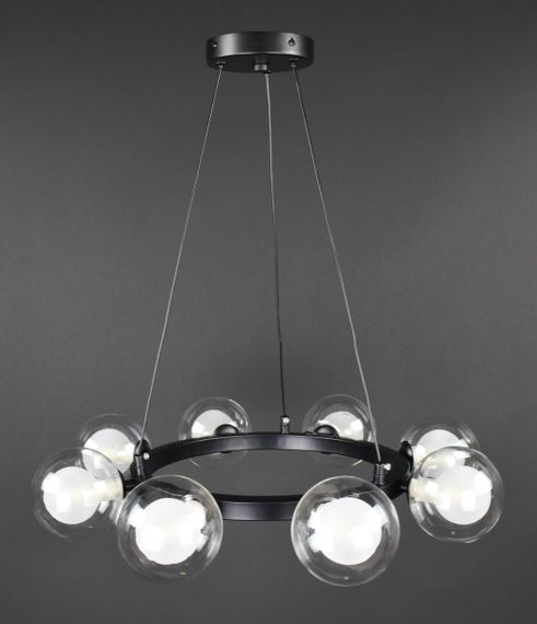 Люстра підвісна на 8 лампочок 27914 Чорний 25-130х54х54 см.