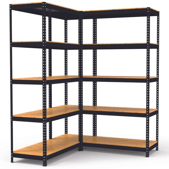 Металевий стелаж MRL-1500 ( 450x300)х2 чорний | Зображення 1