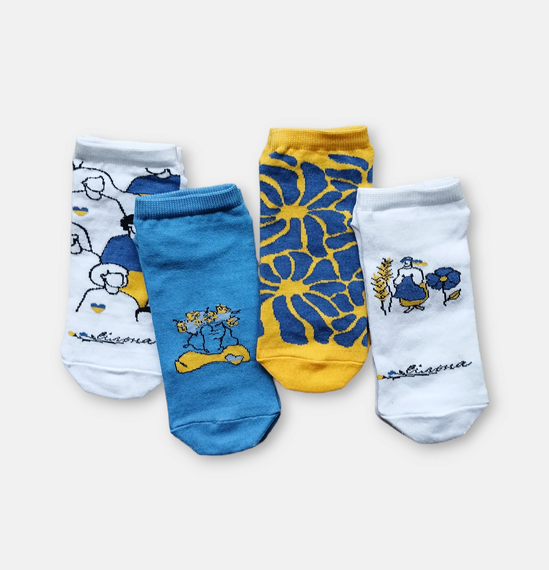 Носки женские короткие патриотические от TM TwinSocks " Вільна" р.36-39