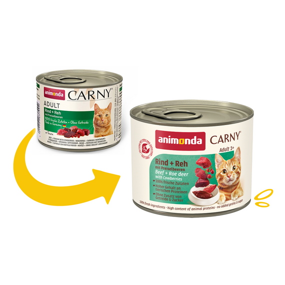 Корм вологий Carny Adult Beef Venison with Cowberries для дорослих котів з яловичиною олениною та брусницею 200 г | Зображення 1