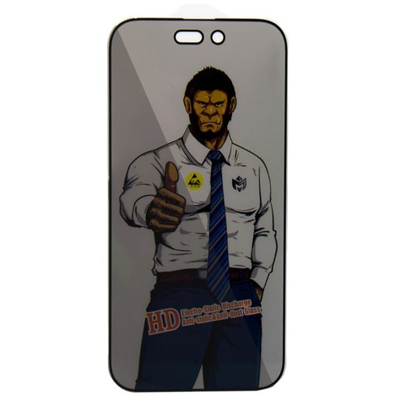 Захисне скло Privacy 5D Anti-Static (тех.пак) для Apple iPhone 16 Pro (6.3") Чорний