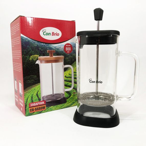 Френч-прес Con Brio CB-6680В 800 мл, Заварювальний чайник для листового чаю, Френч-прес красивий | Зображення 3