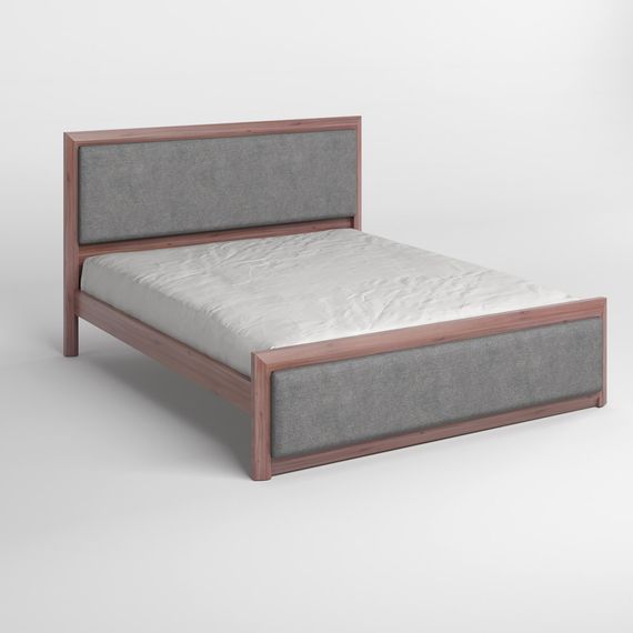 Двоспальне дерев'яне ліжко Mebigrand Барселона Б4 Горіх лісний/Аляска 93 (Сірий) 140х190 см (MBG-13926) | Зображення 1