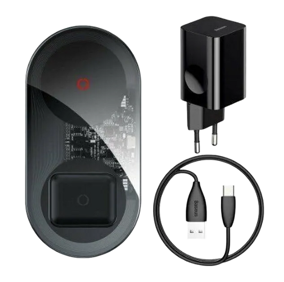 Бездротовий зарядний пристрій з одночасною зарядкою двох пристроїв XPRO Simple 2in1 Turbo Edition TZWXJK-B 5A (24054-01_488) | Зображення 2