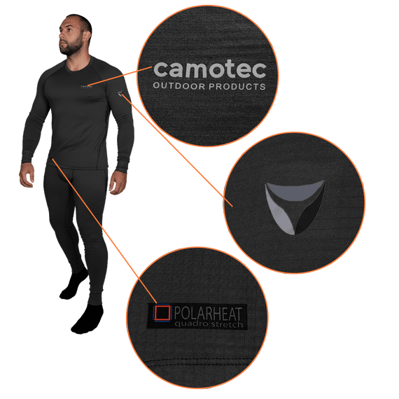 Термобілизна Polarheat quadro stretch 3.0 Чорна (7414), S L | Зображення 3