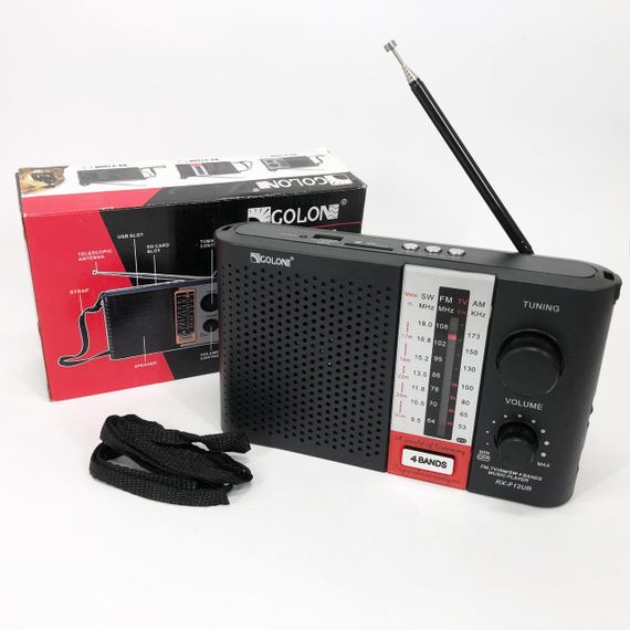 Радіоприймач переносний GOLON RX F12 AM/FM/SW, Радіоприймач am fm, Радіо переносне фм. Колір: чорний | Зображення 8