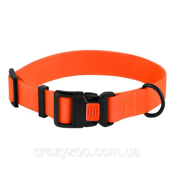 Ошейник для собак BronzeDog Active водоотталкивающий, с пластиковой пряжкой оранжевый 25 мм 52/6134