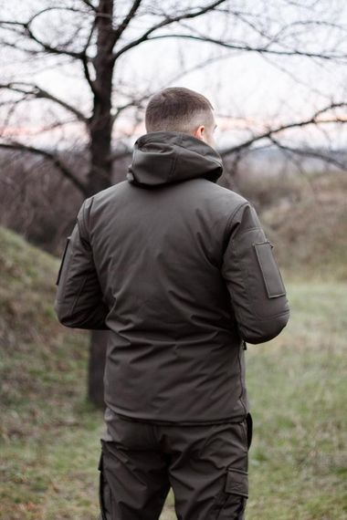 Комплект зимовий Soft Shel куртка 2в1 з відстібним утеплювачем + штани +5°С, -20°С олива | Зображення 1