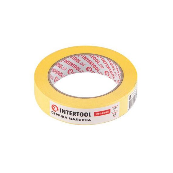 Стрічка малярська 25 мм, 40 м, жовта INTERTOOL DM-2540 | Зображення 1