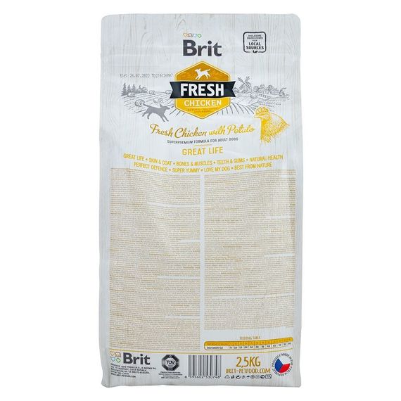 Корм сухий Brit Fresh Chicken/Potato Adult для дорослих собак всіх порід з куркою та картоплею 2,5 кг | Зображення 2