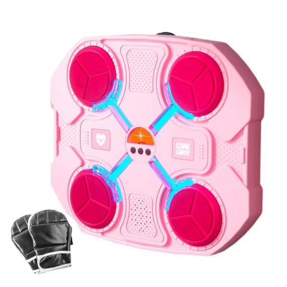 Рожевий боксерський тренажер 32х28 см настінний із підсвіткою і музикою знижка | Зображення 2