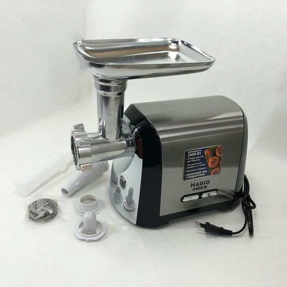 М'ясорубка Magio MG-269, 2400 W, м'ясорубка електрична метал, м'ясорубка з металевим редуктором | Зображення 1