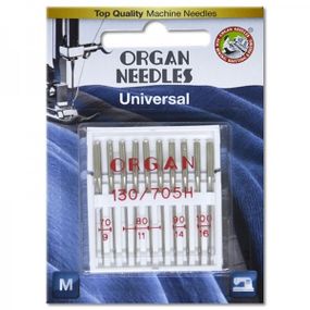 Иглы швейные универсальные ORGAN MIX 70/80/90/100  для бытовых швейных машин блистерная упаковка 10 шт (6499)