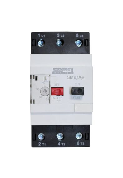 Автоматичний вимикач 2АВД 40-25А захисту двигуна 220V 11kW / 400V 18.5kW Ny95505045 | Зображення 1