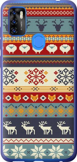Чехол на ZTE Blade A7S 2020 Рождественский орнамент "3303u-2454-17620"