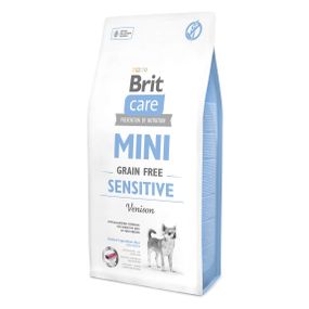 Корм Brit Care Mini Grain Free Sensitive гипоаллергенный беззерновой сухой с олениной для собак миниатюрных пород с чувствительным пищеварением 7 кг