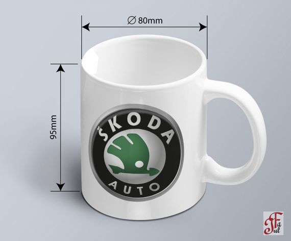 Чашка  з принтом авто логотип Skoda  (02010102016) | Зображення 1