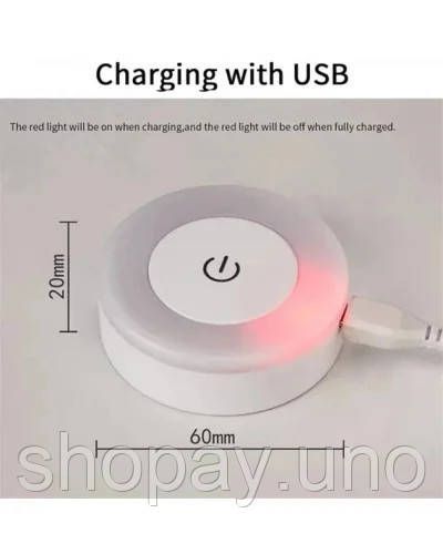 Лампа светильник ночник LED SK с сенсорным переключателем MicroUSB KAR24 • Настольный LED ночник для дома, спальни и детской | Зображення 2