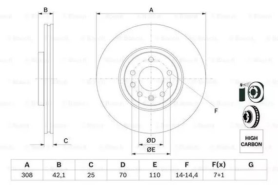 Диск гальмівний HOLDEN ASTRA, CHEVROLET ZAFIRA, BOSCH (0986479113) | Зображення 4